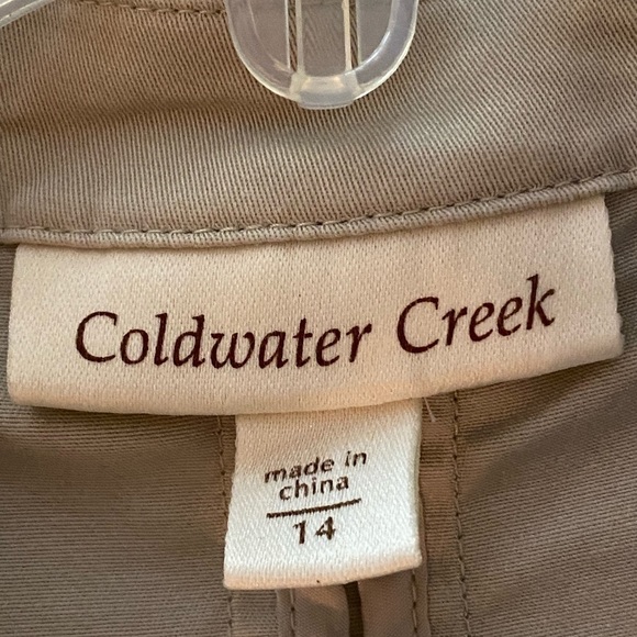 Coldwater Creek top or short sleeve jacket.  Khaki color. Size 14. - Picture 9 of 9